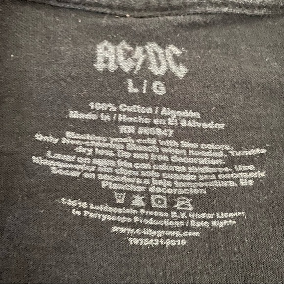AC/DC Back In Black Screen Print Unisex Short Sleeve T-Shirt Size Large Black - Picture 4 of 6